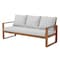 Alaterre Furniture Grafton Eucalyptus 3-Seat Outdoor Bench with Gray Cushions ANGT03EBO - alternate 1